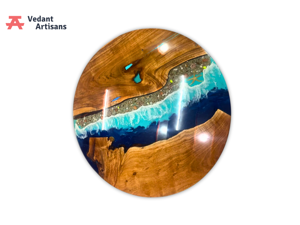 Ocean Epoxy Round Side Table Price in India